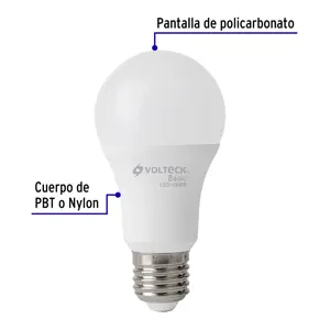 Volteck Lámpara LED A19 14 W (equiv. 75 W), luz de día, caja, Basic