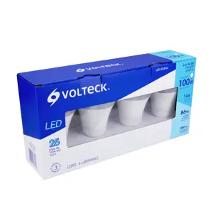 48128 / LED-100FX4 Volteck Pack de 4 lámparas LED A19 14 W (equiv. 100 W), luz de día