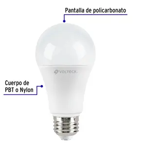 Volteck Pack de 4 lámparas LED A19 14 W (equiv. 100 W), luz de día
