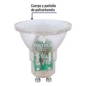 Volteck Lámpara trans. de LED 3 W MR16 base GU10 luz cálida, blíster