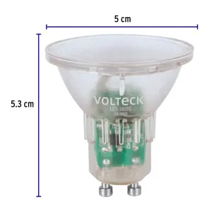Volteck Lámpara trans. de LED 3 W MR16 base GU10 luz cálida, blíster