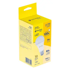 Volteck Lámpara LED A22 16 W (equiv. 100 W), luz cálida, caja, Basic