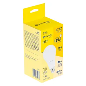 Volteck Lámpara LED A25 18 W (equiv. 125 W), luz cálida, caja, Basic