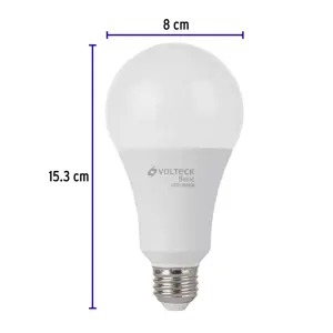 Volteck Lámpara LED A25 18 W (equiv. 125 W), luz cálida, caja, Basic