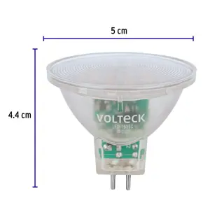 Volteck Lámpara trans. de LED 3W MR16 base GU5.3 luz cálida, blíster