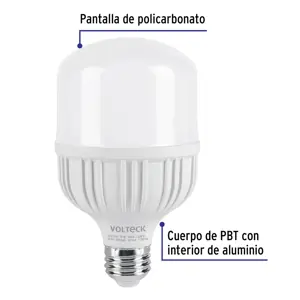 Volteck Lámpara LED alta potencia 20 W (equiv. 170 W), luz de día
