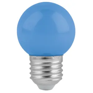 Lámpara LED tipo bulbo G45 1 W color azul, caja, Volteck