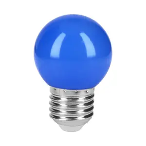 Lámpara LED tipo bulbo G45 1 W color azul, caja, Volteck