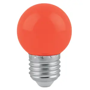 Lámpara LED tipo bulbo G45 1 W color rojo, caja, Volteck