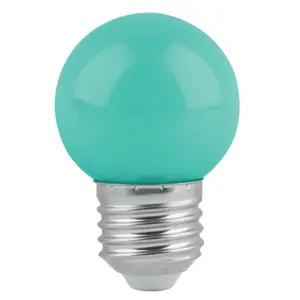 Lámpara LED tipo bulbo G45 1 W color verde, caja, Volteck