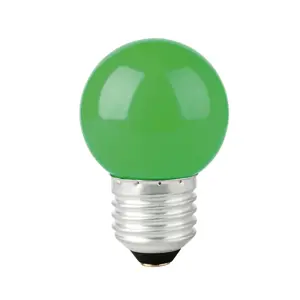 Lámpara LED tipo bulbo G45 1 W color verde, caja, Volteck