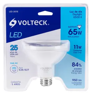 Lámpara de LED 11 W tipo PAR 30 luz de día, blíster, Volteck