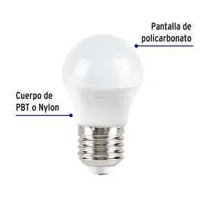 Lámpara LED G45 3 W (equiv. 25 W), luz de día, caja, Volteck