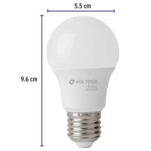 Volteck Pack de 4 lámparas LED A19 6 W (equiv. 40 W), luz de día
