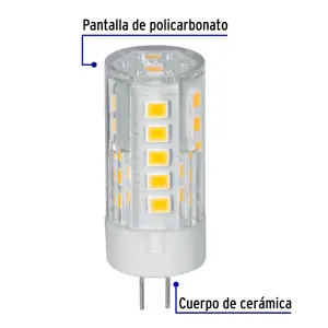 Volteck Lámpara de LED tipo cápsula 3 W base G4 luz cálida, blíster