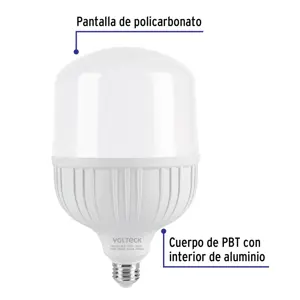 Volteck Lámpara LED alta potencia 50 W (equiv.450 W), luz de día