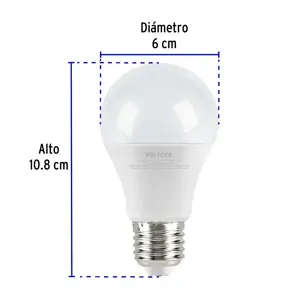 Lámpara LED A19 9 W (equiv. 60 W), luz cálida, caja, Volteck