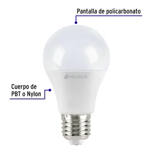 Volteck Pack de 4 lámparas LED A19 9 W (equiv. 60 W), luz cálida