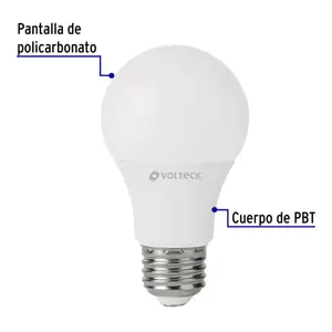 Volteck Lámpara de LED atenuable tipo bulbo 9 W luz cálida, blíster