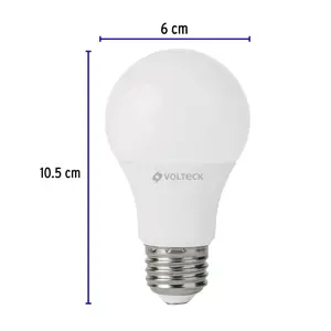 Volteck Lámpara de LED atenuable tipo bulbo 9 W luz cálida, blíster