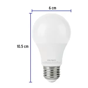 Volteck Lámpara de LED atenuable tipo bulbo 9 W luz de día, blíster