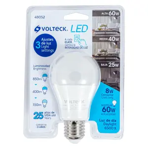 Volteck Lámpara LED tipo bulbo con 3 niveles de iluminación, blíster