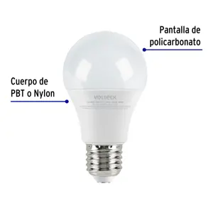 Lámpara LED A19 9 W (equiv. 60 W), luz de día, caja, Volteck