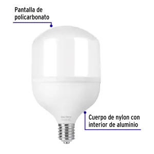 Volteck Lámpara LED alta potencia 60 W (equiv. 650 W), luz de día