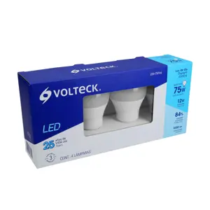 48794 / LED-75FX4 Volteck Pack de 4 lámparas LED A19 12 W (equiv. 75 W), luz de día