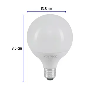 Lámpara de LED tipo globo 8 W luz de día, en caja, Volteck