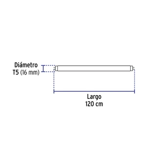 Tubo de LED T5 16 W base G5 pantalla de vidrio, BASIC