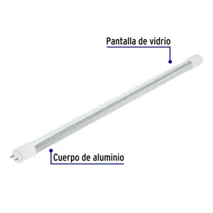 Volteck Tubo de LED T8 9 W base G13 pantalla de vidrio, Basic