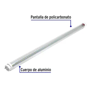 Tubo de LED T8 18 W base G13 pantalla policarbonato, Volteck