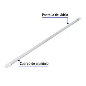 Volteck Tubo de LED T8 18 W base G13 pantalla de vidrio, Basic