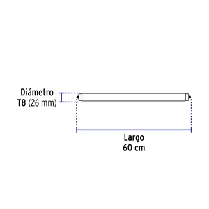 Tubo de LED T8 36 W base Fa8 pantalla policarbonato, Volteck