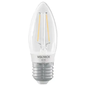 Volteck Lámpara LED tipo vela 3 W con filamento luz cálida, blíster