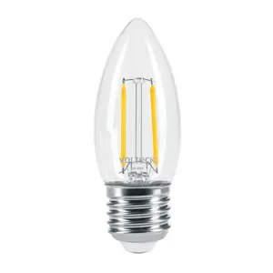 Volteck Lámpara LED tipo vela 3 W con filamento luz cálida, blíster