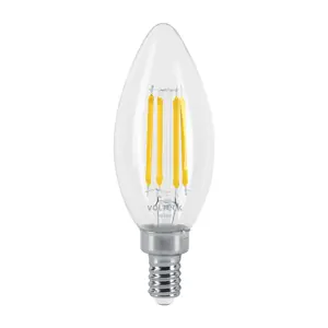 Volteck Lámpara LED tipo vela 4 W con filamento base E12 luz cálida