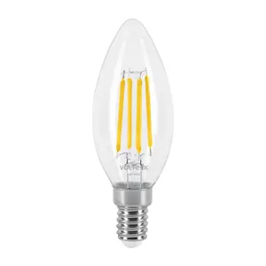 Volteck Lámpara LED tipo vela 4 W con filamento base E14 luz cálida