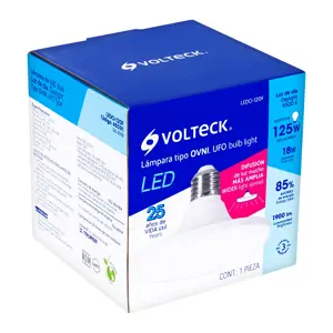 Volteck Lámpara LED tipo OVNI 18 W (equiv. 125 W), luz de día, caja