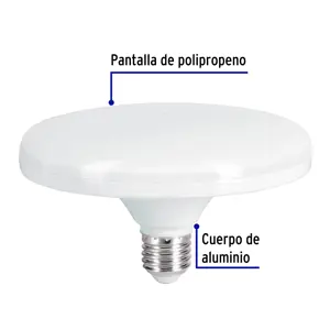 Volteck Lámpara LED tipo OVNI 18 W (equiv. 125 W), luz de día, caja