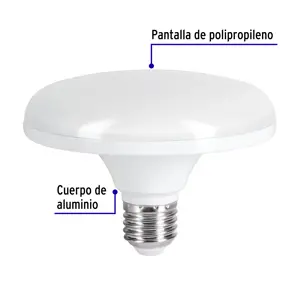 Volteck Lámpara LED tipo OVNI 12 W (equiv. 75 W), luz cálida, caja
