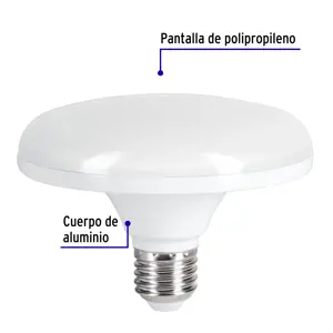 Volteck Lámpara LED tipo OVNI 12 W (equiv. 75 W), luz de día, caja