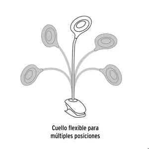 Volteck Lámpara escritorio LED 4 W recargable c/clip, 3 intensidades