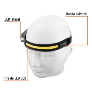Linterna de minero LED 350 lm con sensor, recargable, TRUPER