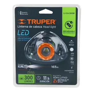 12890 / LI-CA-300R Linterna de minero 1 LED 300 lm recargable, Truper