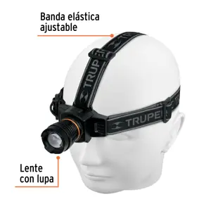 16716 / LI-CA-340R Linterna de minero 1 LED 340 lm recargable, Truper