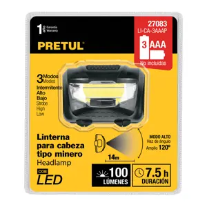 27083 / LI-CA-3AAAP Linterna de minero 3 LEDs 65 lm de 3 pilas AAA, Pretul