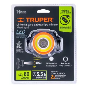 Linterna de minero LED 80 lm, recargable, TRUPER