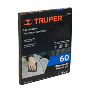 11646 / LIAG-60 Lija de agua grano 60 de carburo de silicio, Truper